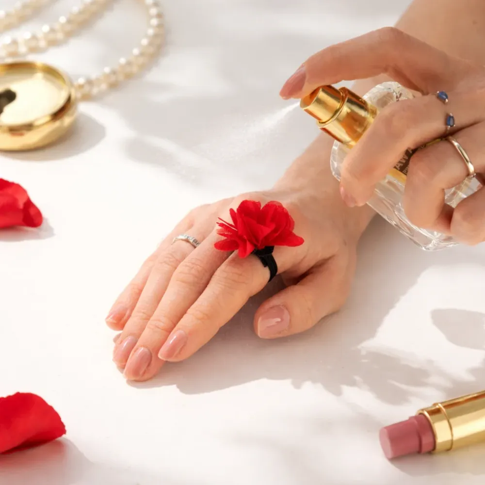 Anello diffusore chiffon profumato – Rosso rosa