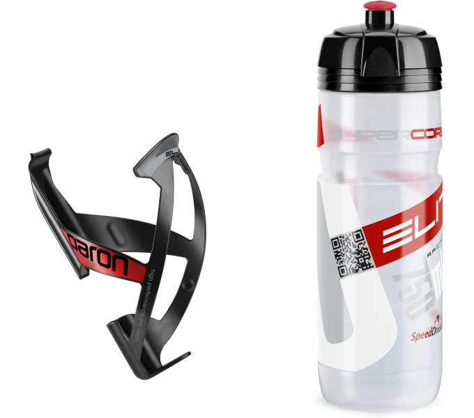 Paron Flaschenhalter & Supercorsa Trinkflasche - schwarz/rot