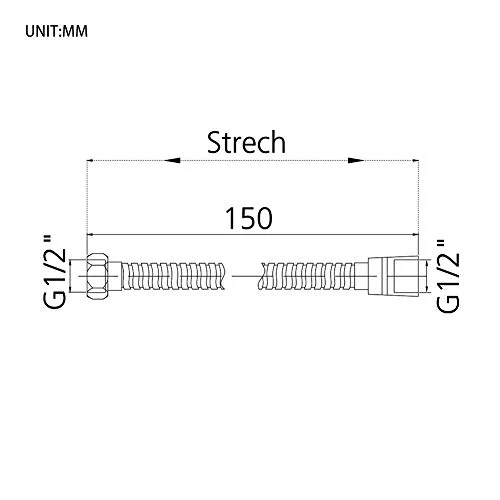 GRIFEMA COMPLENTO-G851Flessibile Doccia Acciaio Inossidabile (G1/2...