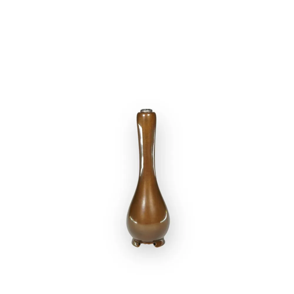 Vaso fiorito di fiore di cera / marrone