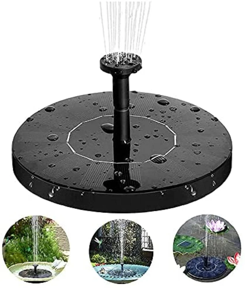 Fontana solare 6 ugelli da esterno solare per laghetti e giochi d'acqua da giardino