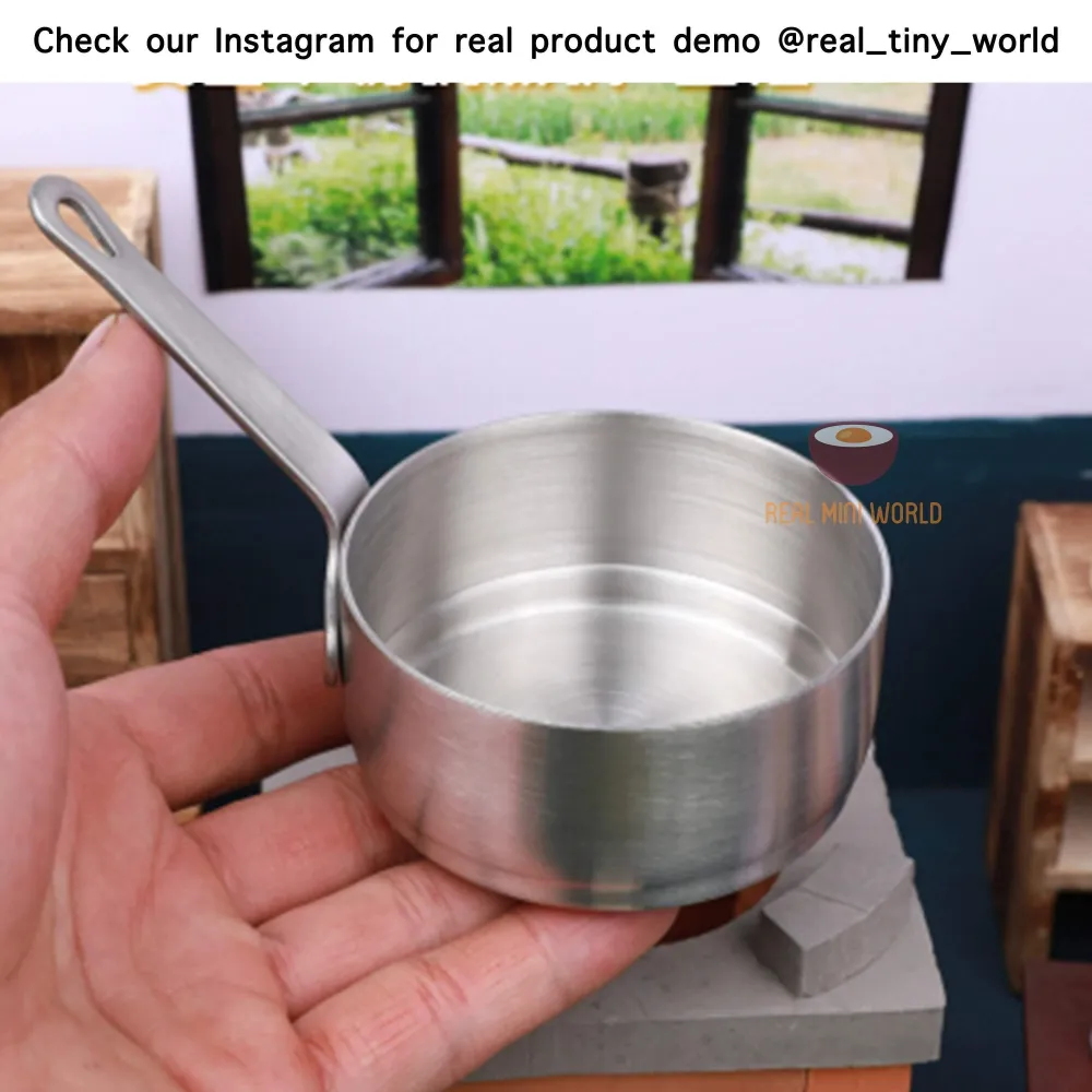Pentola per cottura miniatura SS: cucina veri mini alimenti