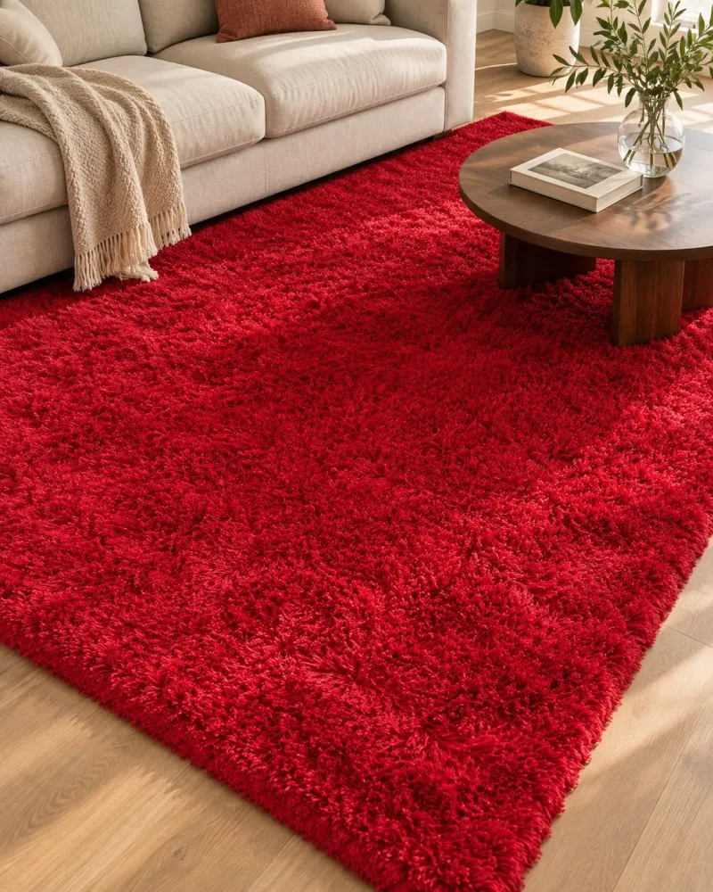 Tappeto shaggy rettangolare rosso 160 x 230 cm CIDE