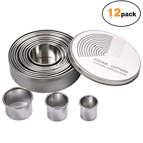 ZITFRI 12 PCS Coppapasta Rotondo Acciaio Inox Tagliapasta Aperta Tondo...