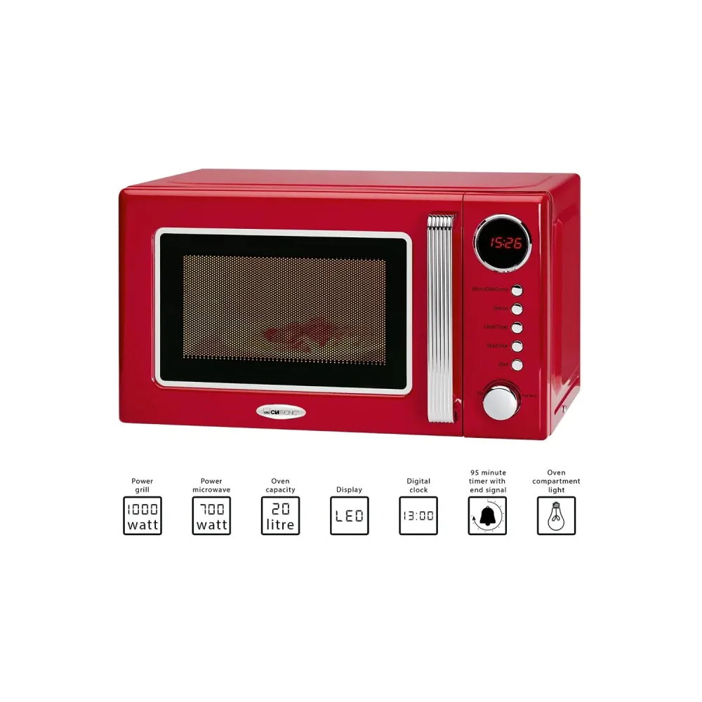 Forno Microonde Rock da 20L 1000w Rosso MWG 790