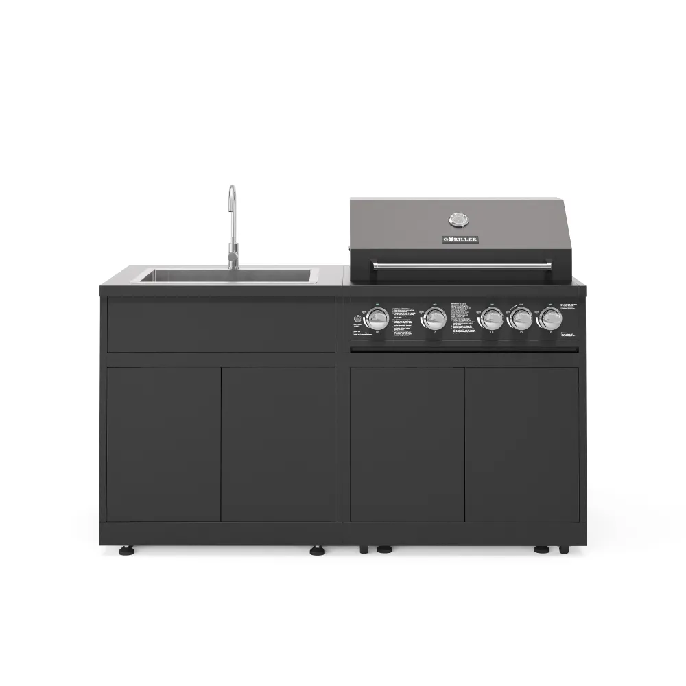 <tc>JUNGLE</tc> Cucina da esterno S2 | Griglia gas 5 fuochi | Pulita