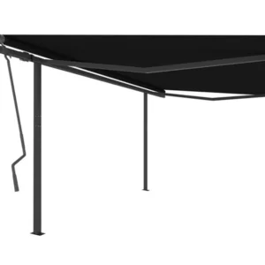 Gazebo Piegevole Tenda retrattile con montanti 4x3,5 Antracite