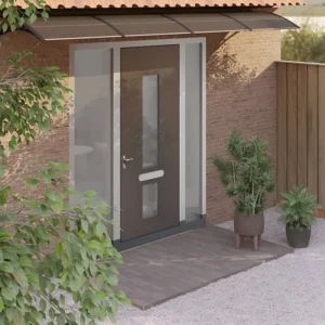 Gazebo Piegevole Tendalino per porta Nero 400x100 Policarbonato