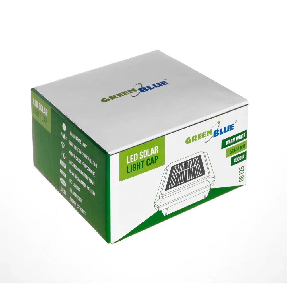 GreenBlue solar LED pole lamp, 60x40mm, envelope canopy, GB125 con Struttura Alluminio