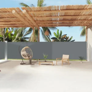 Pergola Legno Tenda laterale retrattile Antracite 180x1200 cm