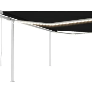 Premium Impermeabile Tenda automatica e sensore vento LED 4,5x3,5 Antracite