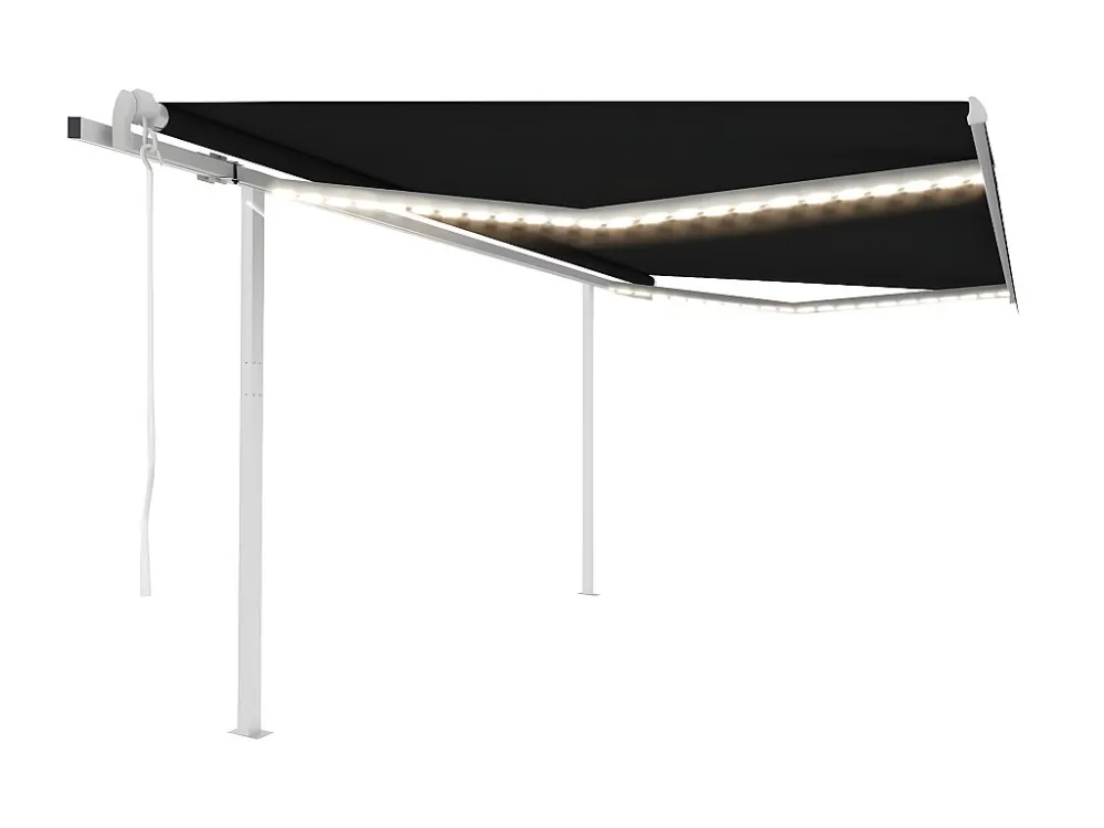Premium Impermeabile Tenda automatica e sensore vento LED 4,5x3,5 Antracite