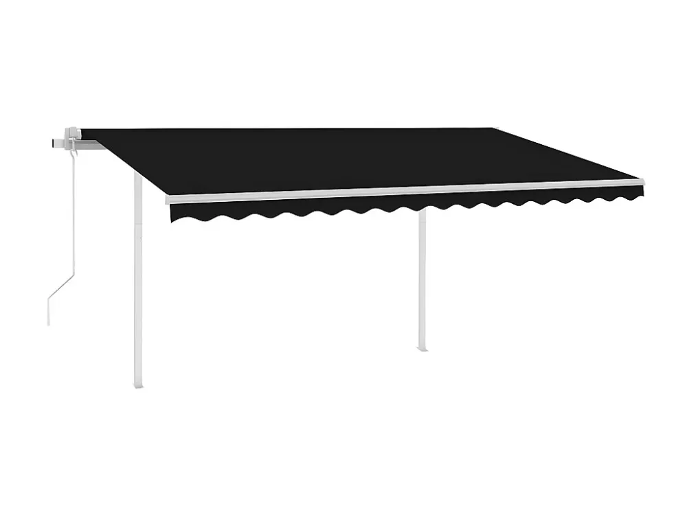 Premium Impermeabile Tenda automatica e sensore vento LED 4,5x3,5 Antracite