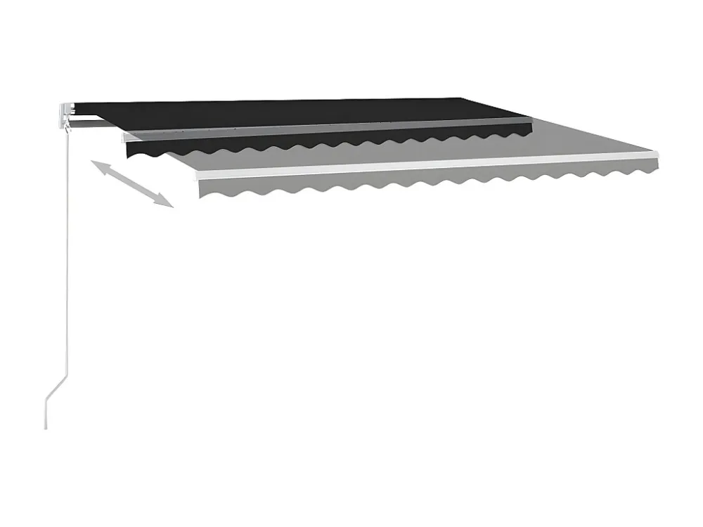 Premium Impermeabile Tenda automatica e sensore vento LED 4,5x3,5 Antracite