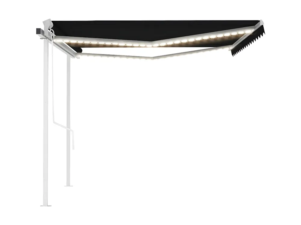 Premium Impermeabile Tenda automatica e sensore vento LED 4,5x3,5 Antracite