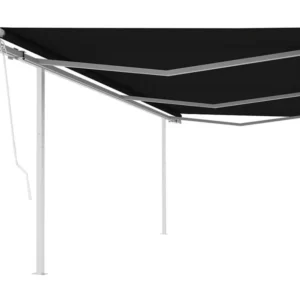 Premium Impermeabile Tenda retrattile automatica con 6x3 pali Antracite