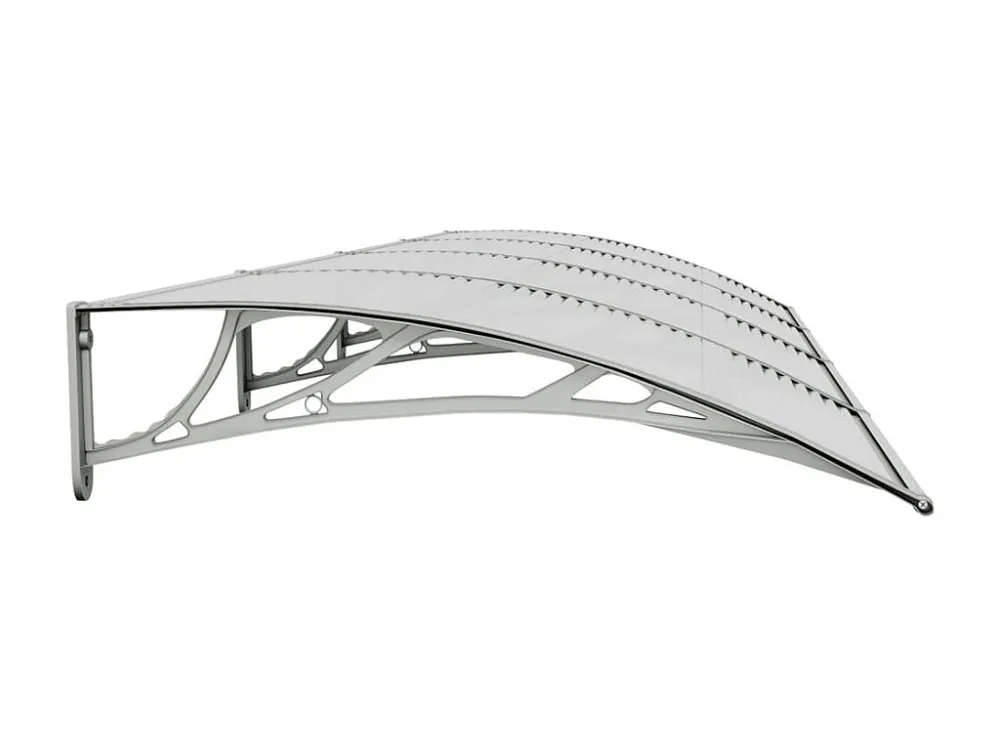 Premium Impermeabile Tendalino per porta Grigio 350x100 Policarbonato