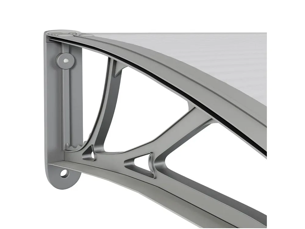 Premium Impermeabile Tendalino per porta Grigio 350x100 Policarbonato