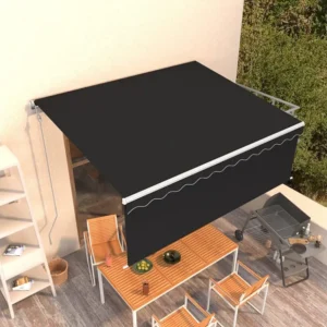 Premium Impermeabile Tendalino retrattile automatico con tendalino 4x3 Antracite