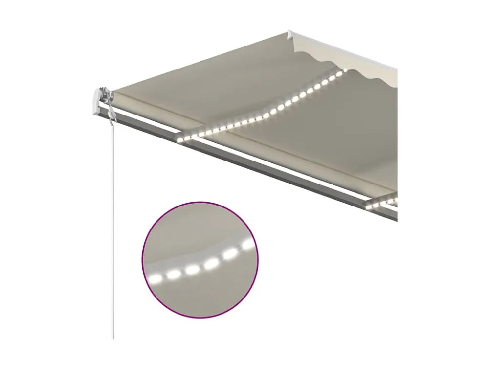 Tenda automatica con sensore vento e LED 450x350 Crema con Colori UV-Resistant