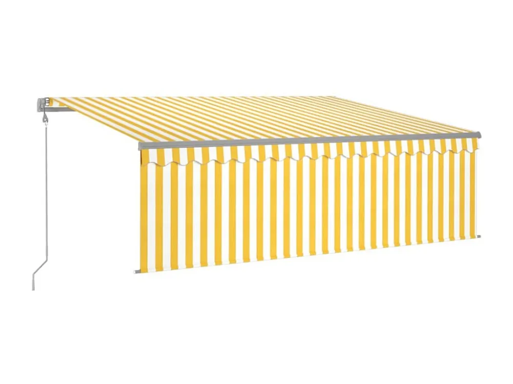 Tenda automatica con sensore vento LED 4x3m Giallo/bianco con Struttura Alluminio