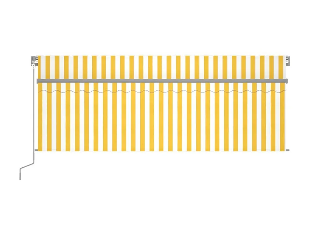 Tenda automatica con sensore vento LED 4x3m Giallo/bianco con Struttura Alluminio