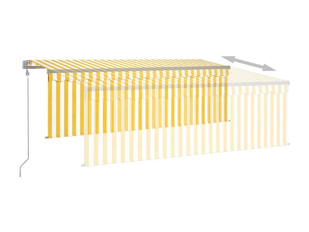 Tenda automatica con sensore vento LED 4x3m Giallo/bianco con Struttura Alluminio