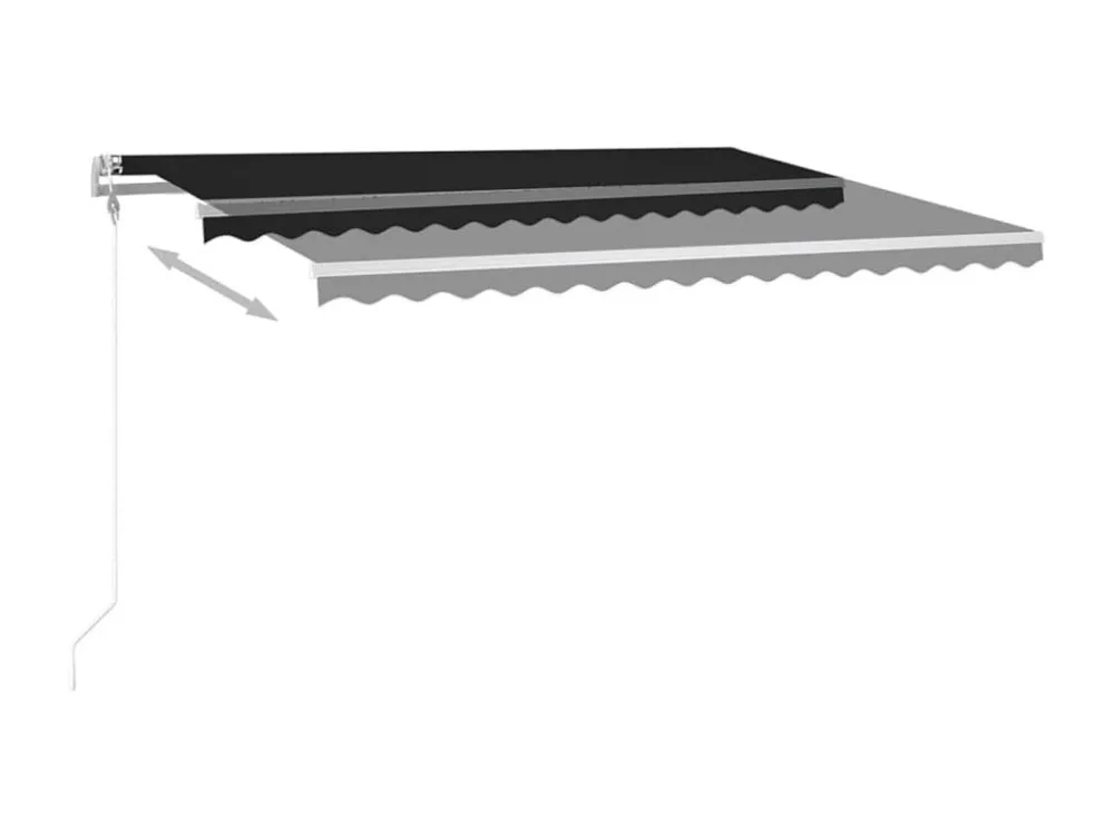 Tenda automatica e sensore vento LED 450x350 Antracite con Sistema di Ancoraggio