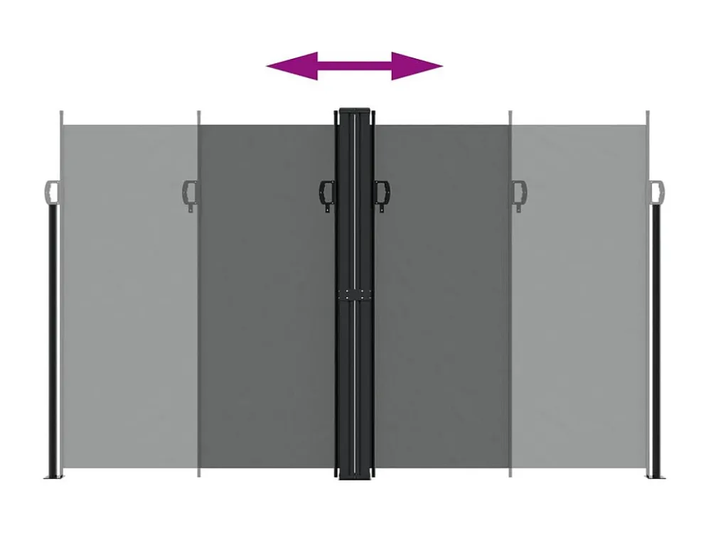 Tenda laterale retrattile antracite 200x600 cm con Telo Impermeabile