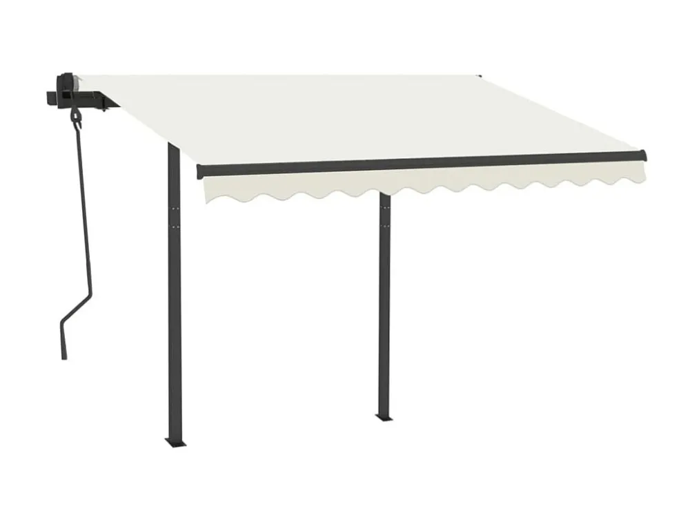 Tenda Retrattile Automatica e Pali 3x2,5 Crema con Colori UV-Resistant