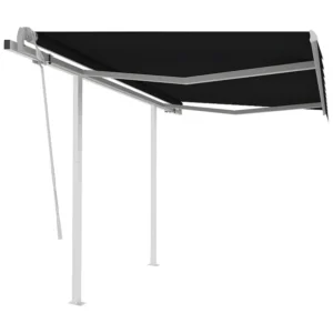 Tenda retrattile con montanti 3x2,5 Antracite con Teli Rimovibili