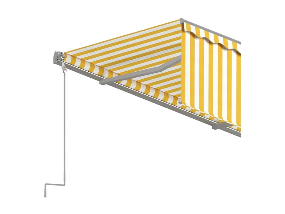 Tenda retrattile con tenda 4x3 Gialla e bianca con Sistema di Ancoraggio