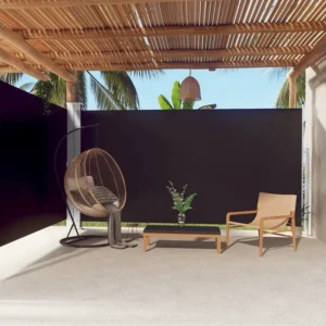 Tendalino laterale retrattile Nero 200x600 cm per Uso Stagionale