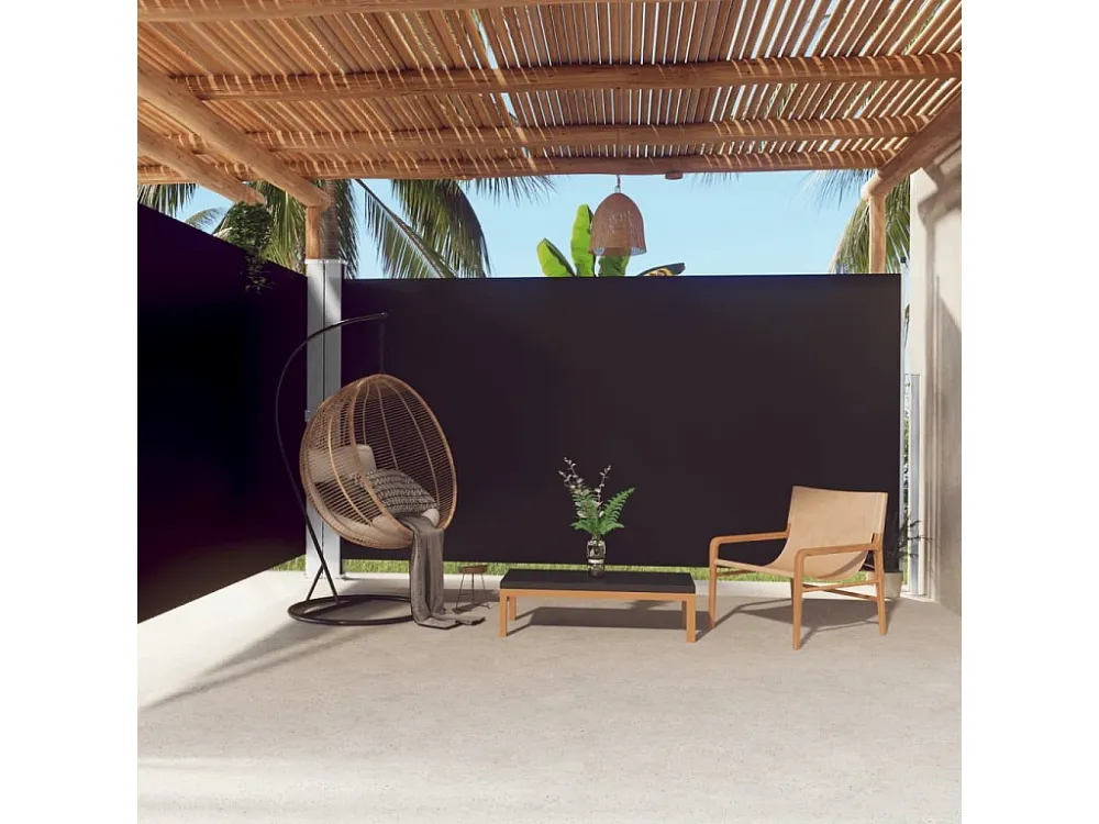 Tendalino laterale retrattile Nero 200x600 cm per Uso Stagionale