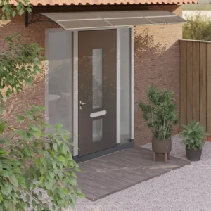 Tendalino per porta Nero 300x100 Policarbonato con Struttura Alluminio