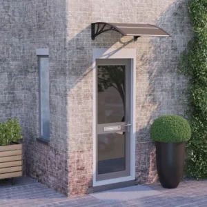 Tendalino per porta Nero 80x80 Policarbonato con Telo Impermeabile