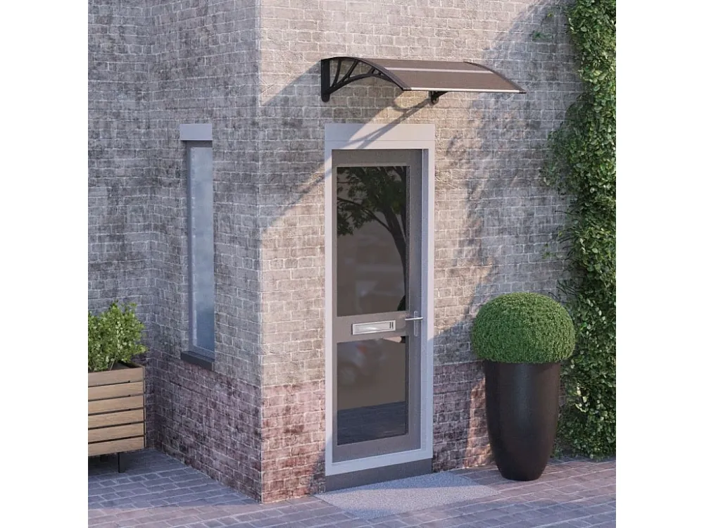 Tendalino per porta Nero 80x80 Policarbonato con Telo Impermeabile