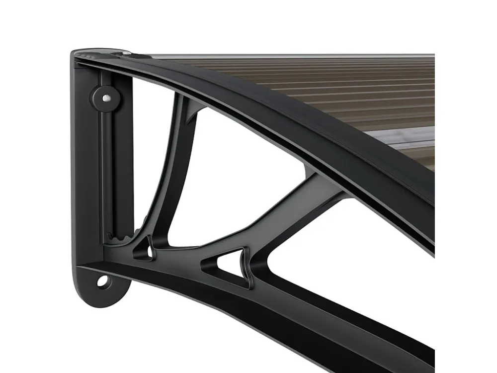 Tendalino per porta Nero 80x80 Policarbonato con Telo Impermeabile