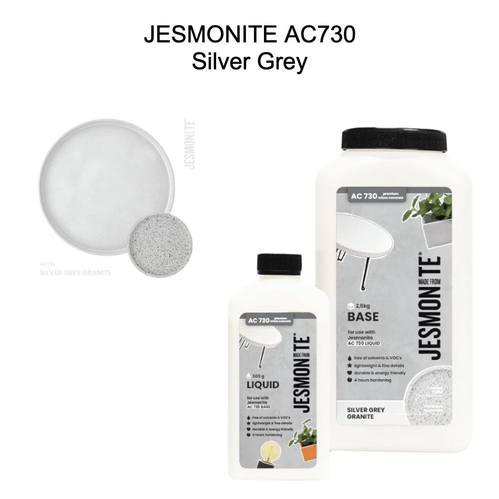 Jesmonite AC730 DUO SET 500ml + 2,5kg Grigio Argento