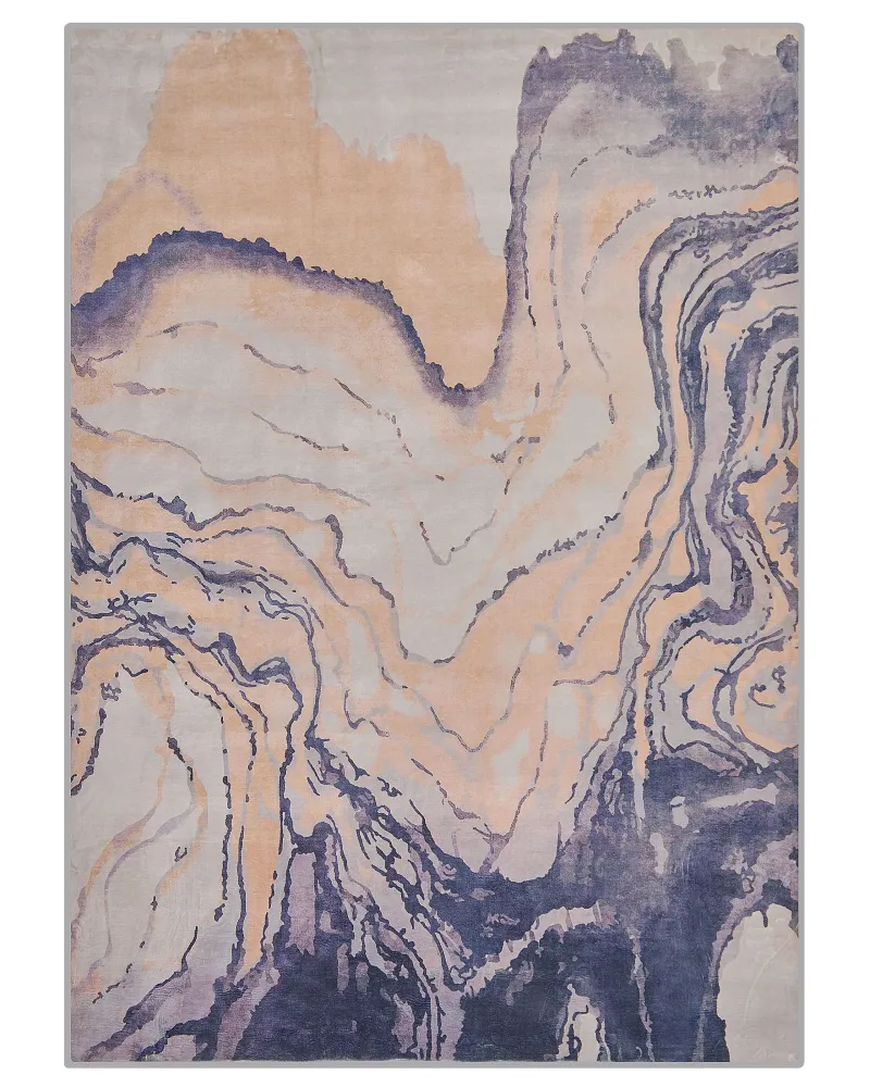 Tappeto pelo limitato blu-beige 160 x 230 cm GEBZE