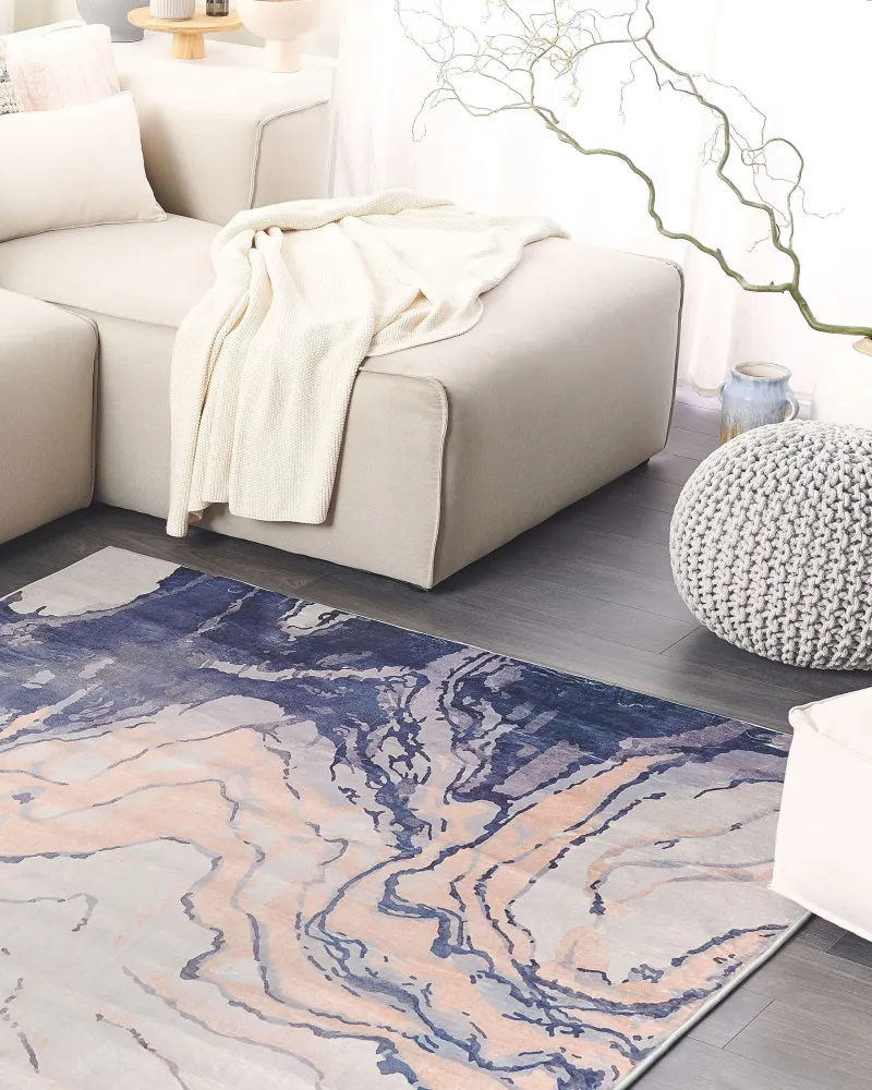 Tappeto pelo limitato blu-beige 160 x 230 cm GEBZE