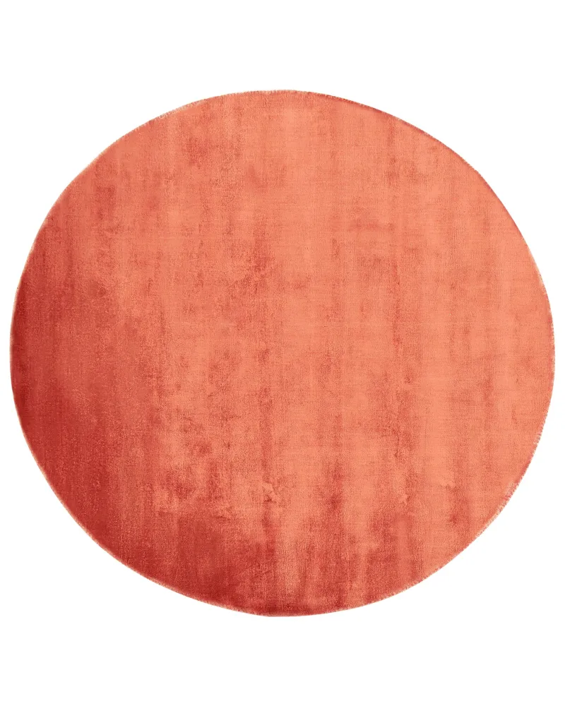 Tappeto viscosa arancione ⌀ 140 cm GESI II Set da 3 Pezzi
