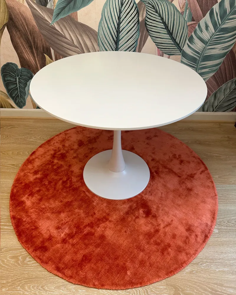Tappeto viscosa arancione ⌀ 140 cm GESI II Set da 3 Pezzi