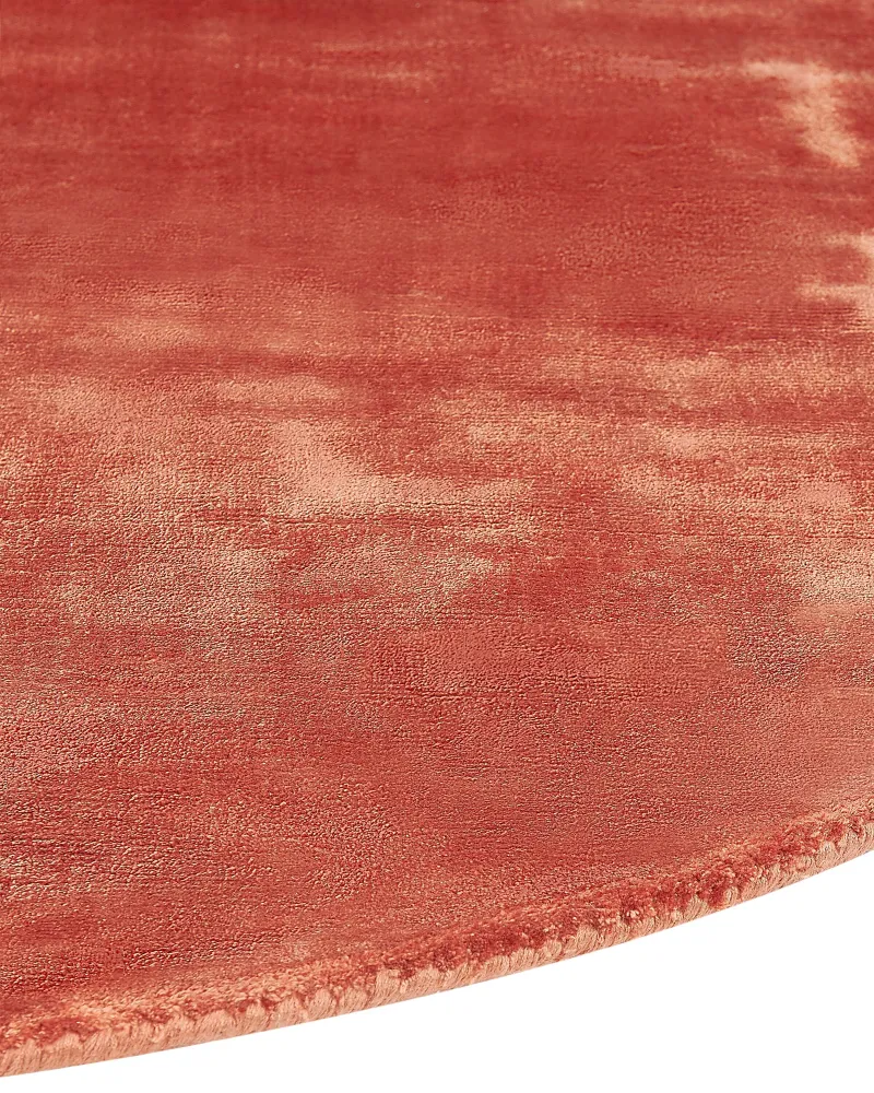 Tappeto viscosa arancione ⌀ 140 cm GESI II Set da 3 Pezzi
