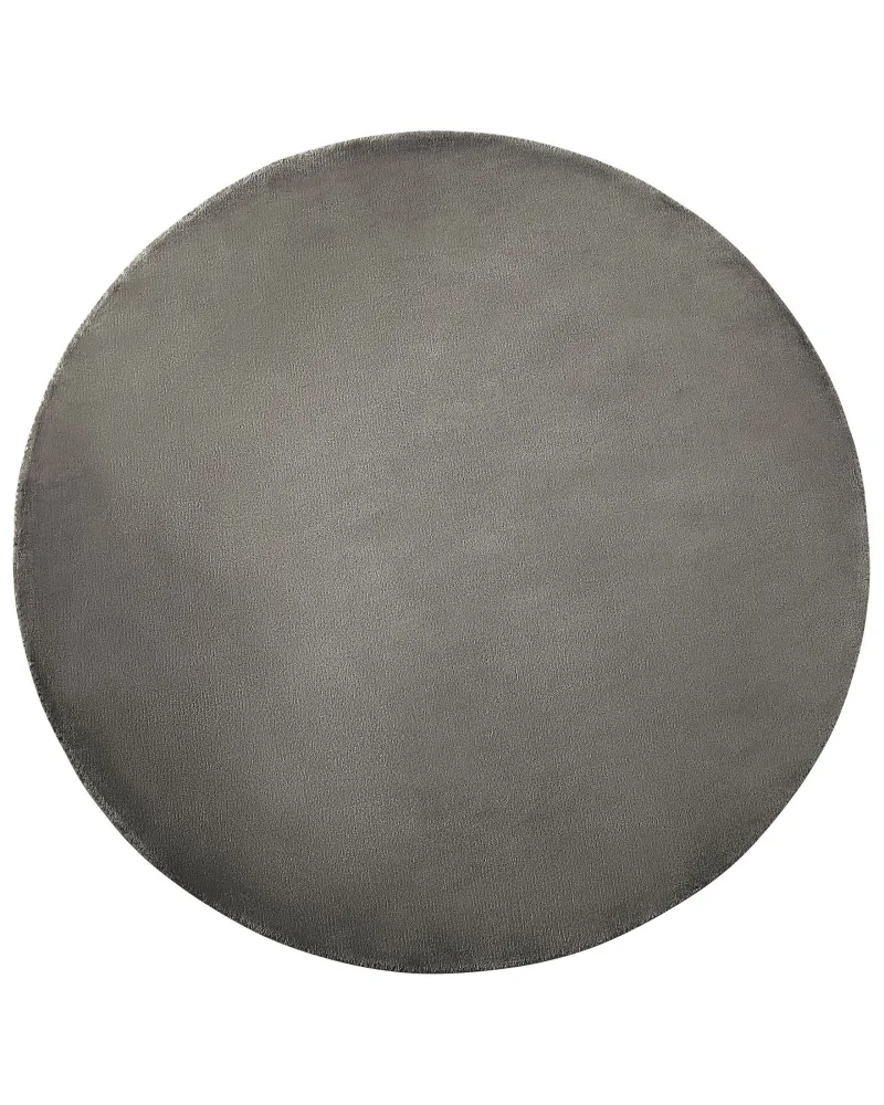 Tappeto viscosa grigio cupo ø 140 cm GESI II con Cornice Legno