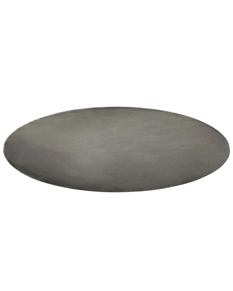 Tappeto viscosa grigio cupo ø 140 cm GESI II con Cornice Legno