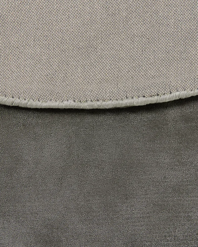 Tappeto viscosa grigio cupo ø 140 cm GESI II con Cornice Legno