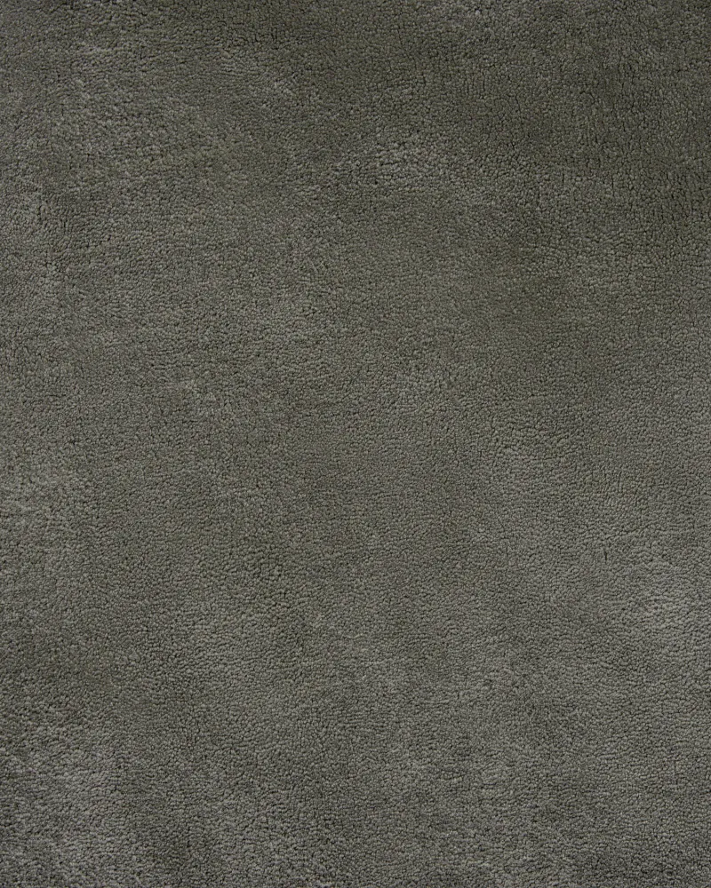 Tappeto viscosa grigio cupo ø 140 cm GESI II con Cornice Legno