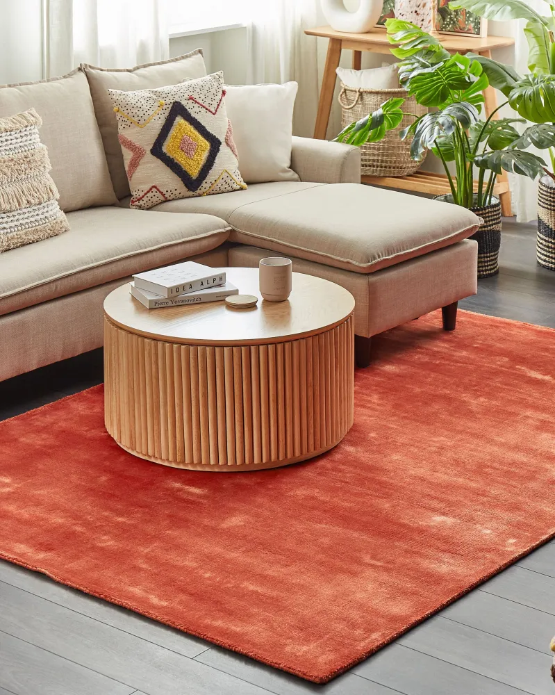 Telaio Legno Tappeto viscosa arancione 140 x 200 cm GESI II