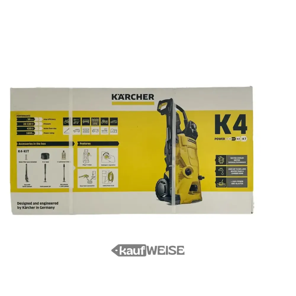 Controllo della potenza Kärcher K4 | Idropulitrice 130 bar | Motore raffreddato ad acqua